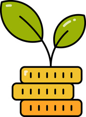 Poster - Plant grow money line icon