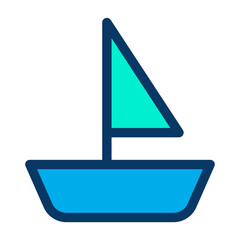 Poster - Lineal color Boat icon