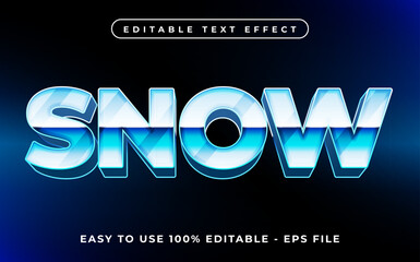 Poster - Snow editable text effect mock up use for logo and business brand, 3d typography template