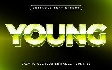 Poster - Young editable text effect mock up use for logo and business brand, 3d typography template