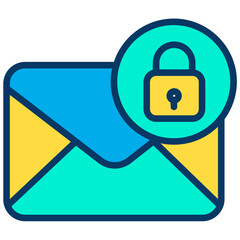 Wall Mural - Lineal color Lock Mail icon