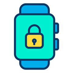 Poster - Lineal color Smartwatch Lock icon