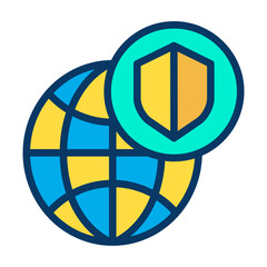 Poster - Lineal color Globe Shield icon