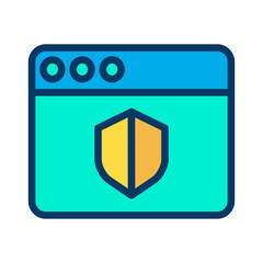 Sticker - Lineal color Web Shield icon