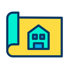 Poster - Lineal color Home Plan icon