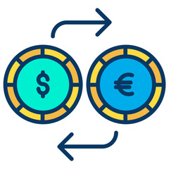 Poster - Lineal color Dollar and Euro exchange icon