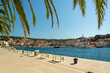 Picturesque promenade in the harbour of Mali on the island of Losinj in the Adriatic Sea, Croatia