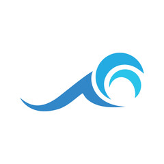 Fototapete - wave splash swoosh logo vector. Swoosh Template