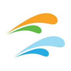 Fototapete - wave splash swoosh logo vector. Swoosh Template