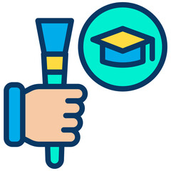 Poster - Lineal color Graduation document icon