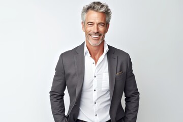 Wall Mural - Portrait of handsome mature man in formalwear smiling at camera.