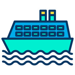 Poster - Lineal color Ship icon