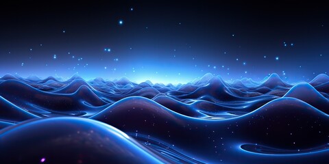 Wall Mural - AI Generated. AI Generative. Abstract blue waves decoration background. Can be used for web or graphic template
