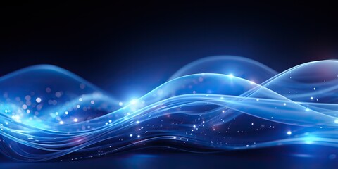 Wall Mural - AI Generated. AI Generative. Abstract blue waves decoration background. Can be used for web or graphic template