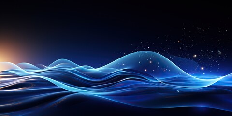 Wall Mural - AI Generated. AI Generative. Abstract blue waves decoration background. Can be used for web or graphic template