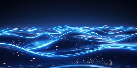 Wall Mural - AI Generated. AI Generative. Abstract blue waves decoration background. Can be used for web or graphic template