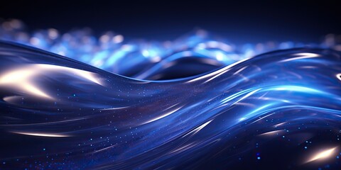 Wall Mural - AI Generated. AI Generative. Abstract blue waves decoration background. Can be used for web or graphic template