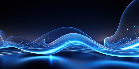 Wall Mural - AI Generated. AI Generative. Abstract blue waves decoration background. Can be used for web or graphic template