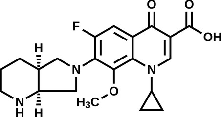 Poster - Moxifloxacin structural formula, vector illustration 