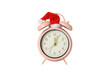 © Atlas - PNG,A clock in a Santa hat , isolated on white background
