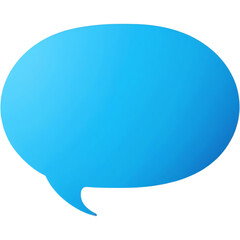 Blue speech bubble in flat icon