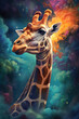 © Cheport - The giraffe, creative fine art portrait, generated by Ai