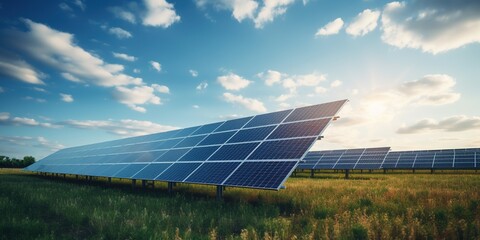 solar cell in solar farm, alternative energy and sustainable energy, photovoltaic, pure energy renew