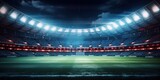 Fototapeta Sport - a large football stadium with bright lights at night. generative AI