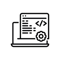 Black line icon for development 
