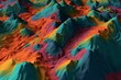 Abstract terrain with low polygon count. Generative AI