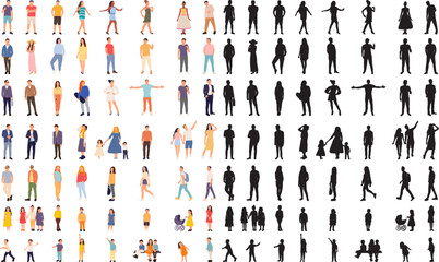 Wall Mural - set of people without faces isolated vector