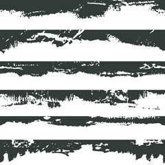 Wall Mural - Set of grunge brush strokes. Paint edges, looped vertically ink borders. Black paintbrush, Hand drawn edges pattern background. Vector design template.