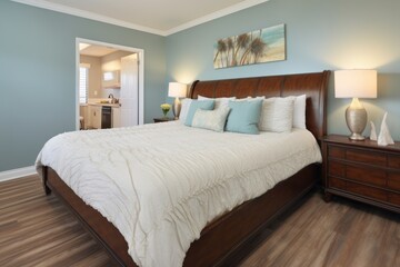 Poster - master bedroom with a king size bed and tasteful decor