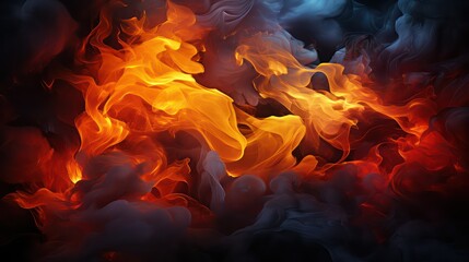 Wall Mural - fire in the fireplace