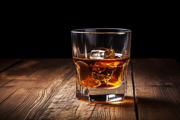 Wall Mural - irish whisky in a glass on a dark wooden table