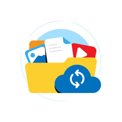Poster - automatically back up files periodically concept illustration flat design vector eps10. modern graphic element for landing page, empty state ui, infographic, icon