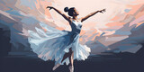 Illustration background of woman dancing ballet