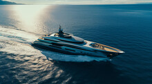 Beautiful contemporary mega yacht with hardwood deck