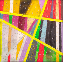 Painting Of Geometric Patterns With Rain Droplets