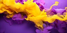 Abstract Liquid Purple And Yellow Background