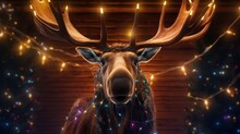 Hilarious Moose With Festive Lights: Hand-Drawn Invites & Cards For Holiday Parties