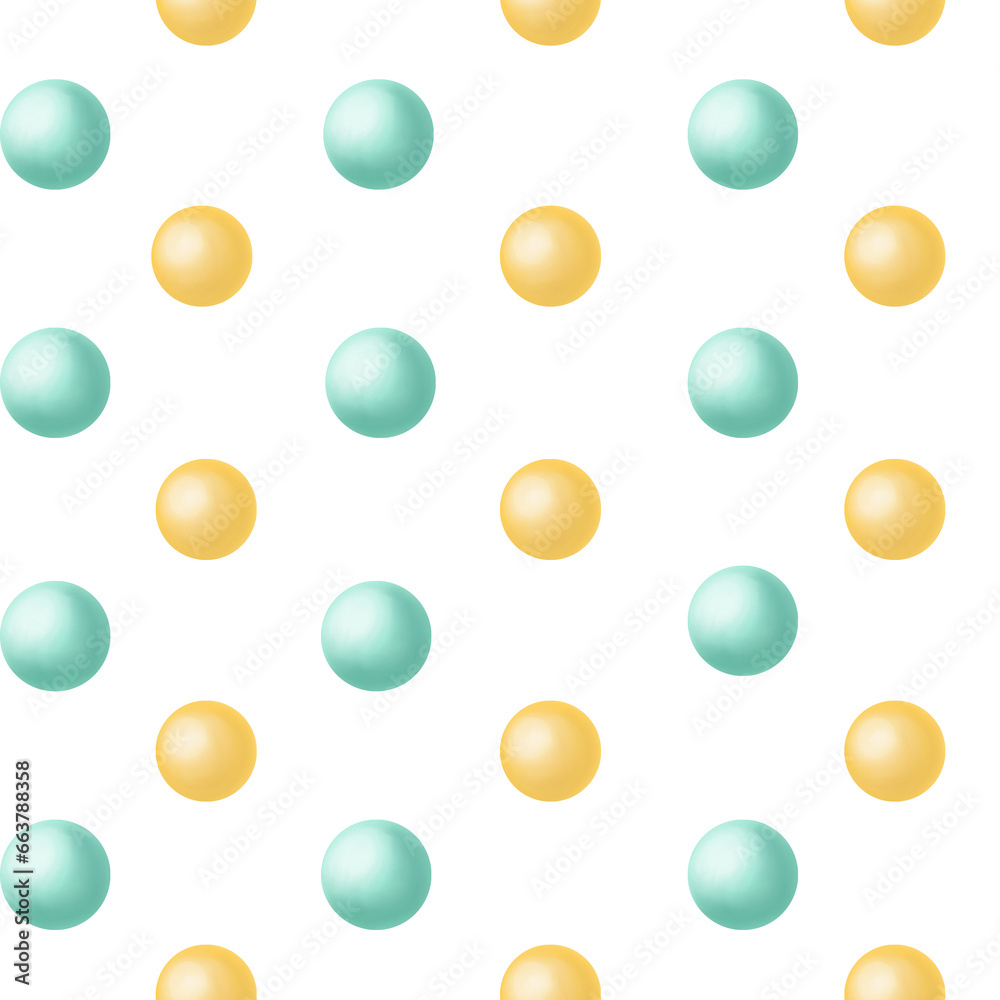 watercoloir seamless pattern of circles pastel color. Yellow and blue ...