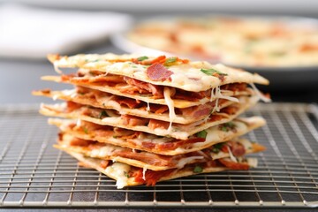 Sticker - thin crust pizza slices in a pizza holder