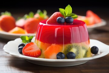 Poster - jelly pudding with fruit visible inside