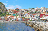 Fototapeta Londyn - scenery of Parga town Preveza Greece - famous summer destination at Epirus Greece