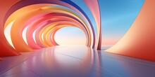 Abstract Architecture With Rainbow Arch