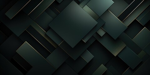 Wall Mural - Dark olive green abstract modern background for design. Geometric shapes, triangles, squares, rectangles, stripes, lines. Futuristic