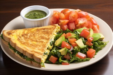 Wall Mural - veggie omelette with side of whole-grain toast