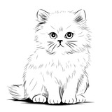 Fototapeta Koty - white cat design illustration on a white background