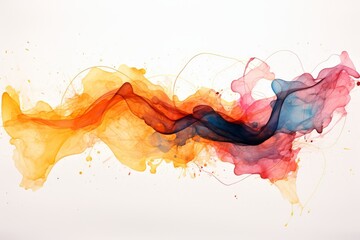 Wall Mural - Colorful Splattering Lines on White Background